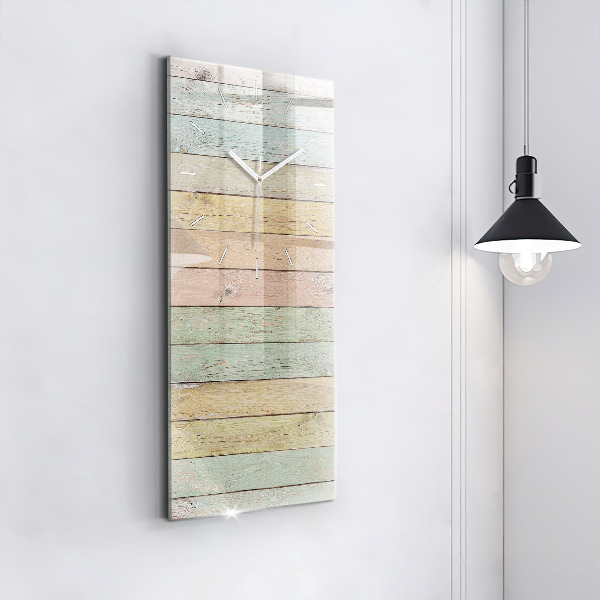 Horloge rectangulaire verticale Des planches colorées