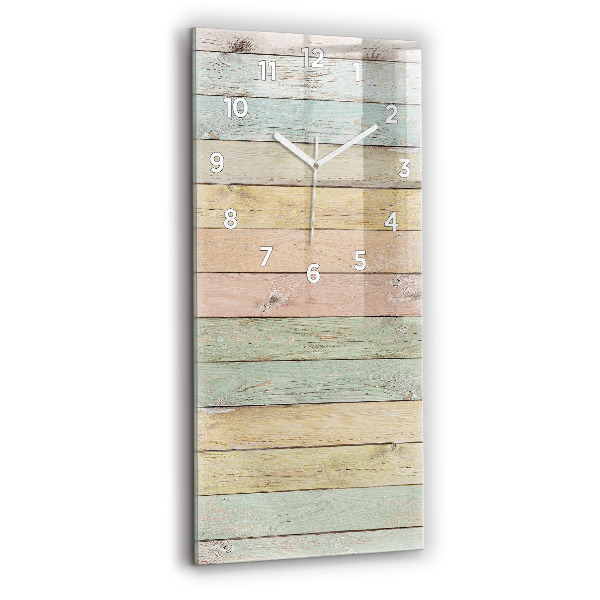 Horloge rectangulaire verticale Des planches colorées