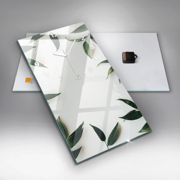 Horloge rectangulaire verticale Cadre de feuille