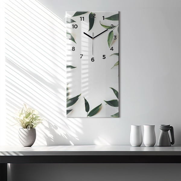 Horloge rectangulaire verticale Cadre de feuille