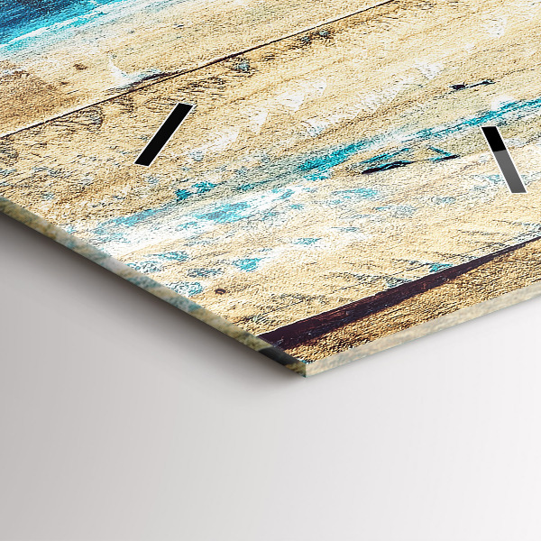 Horloge rectangulaire verticale Bois rayé