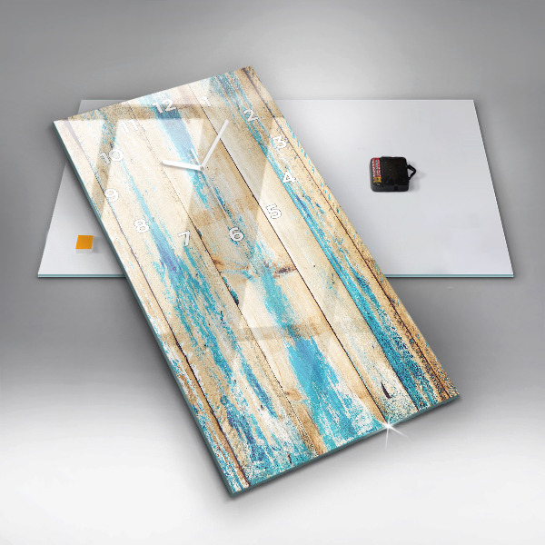 Horloge rectangulaire verticale Bois rayé