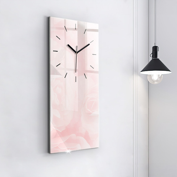 Horloge rectangulaire verticale Roses en fleurs