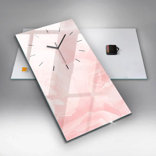 Horloge rectangulaire verticale Roses en fleurs