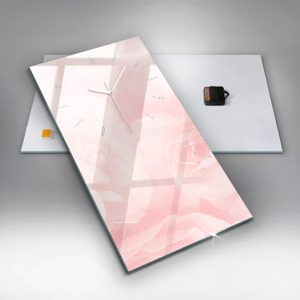 Horloge rectangulaire verticale Roses en fleurs