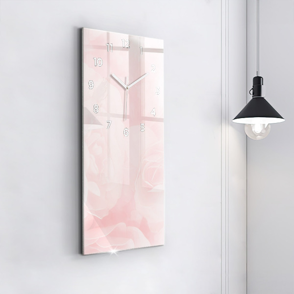Horloge rectangulaire verticale Roses en fleurs
