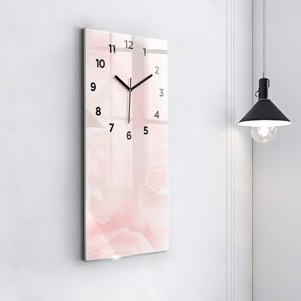 Horloge rectangulaire verticale Roses en fleurs