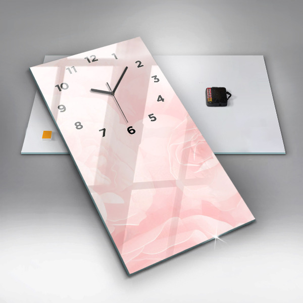 Horloge rectangulaire verticale Roses en fleurs