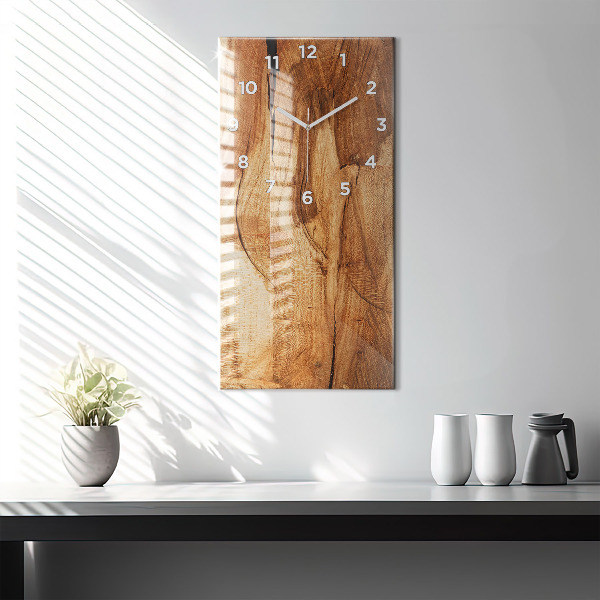 Horloge rectangulaire verticale Texture du bois