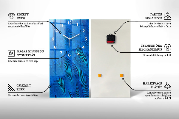 Horloge rectangulaire verticale 'Ligne d''abstraction'
