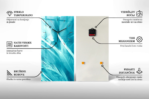 Horloge murale verticale Couleur turquoise