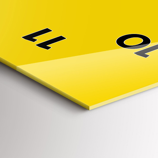 Horloge murale verticale Couleur jaune clair