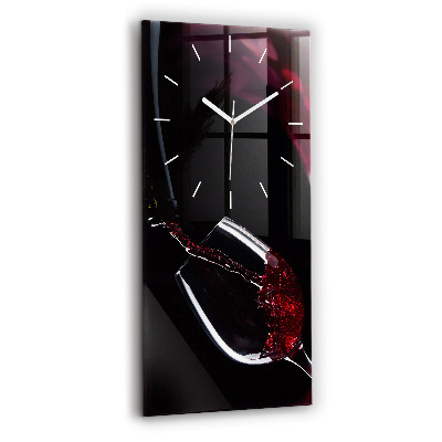 Horloge rectangulaire verticale Vin rouge