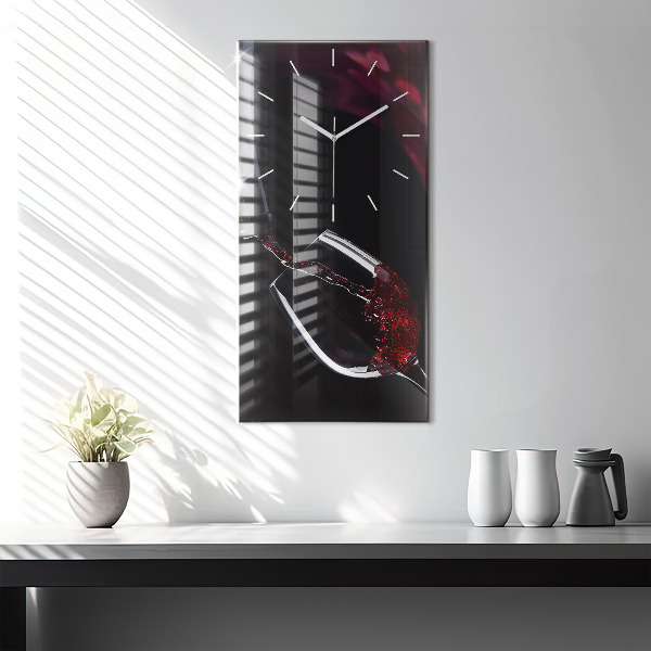 Horloge rectangulaire verticale Vin rouge