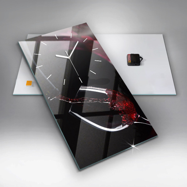 Horloge rectangulaire verticale Vin rouge