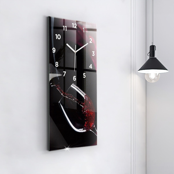 Horloge rectangulaire verticale Vin rouge