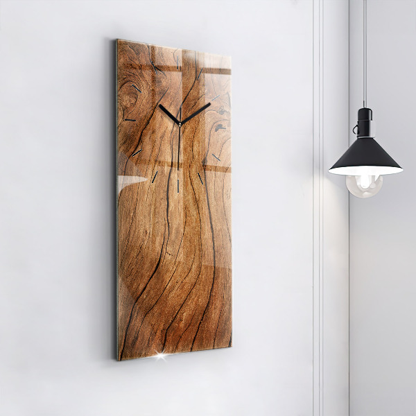 Horloge rectangulaire verticale Vieux bois