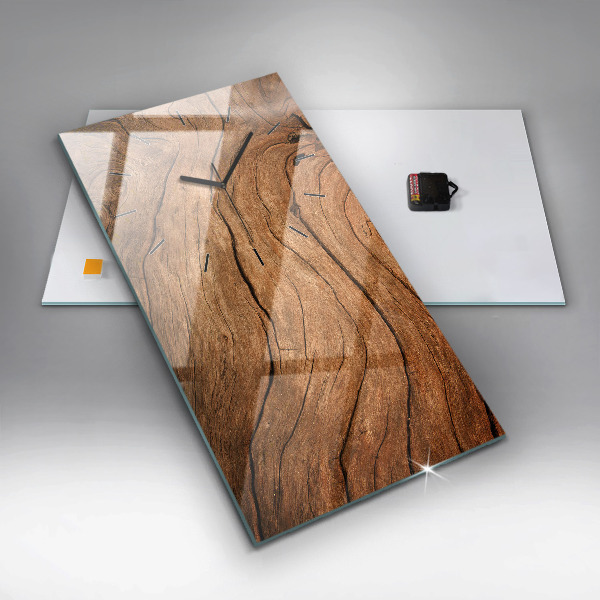 Horloge rectangulaire verticale Vieux bois