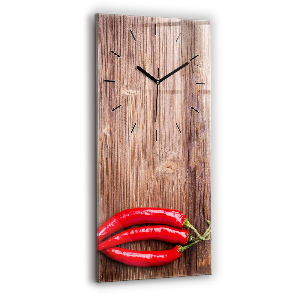 Horloge rectangulaire verticale Poivrons