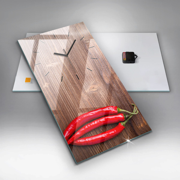 Horloge rectangulaire verticale Poivrons