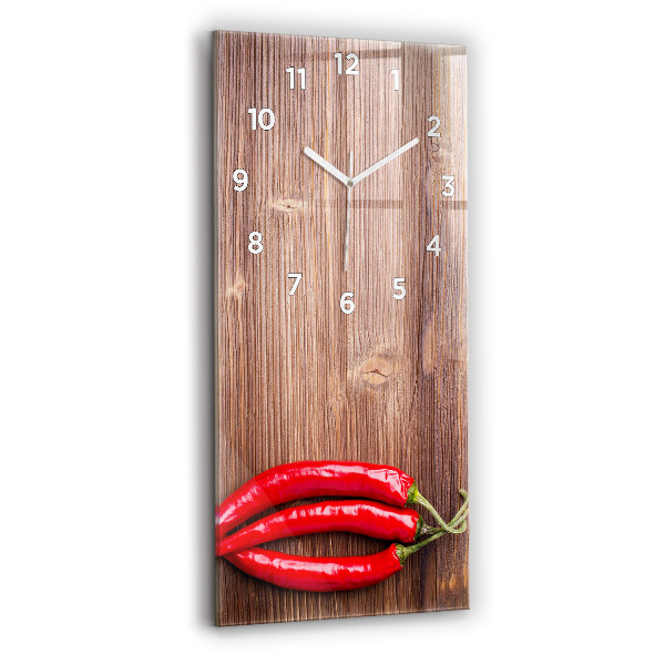 Horloge rectangulaire verticale Poivrons