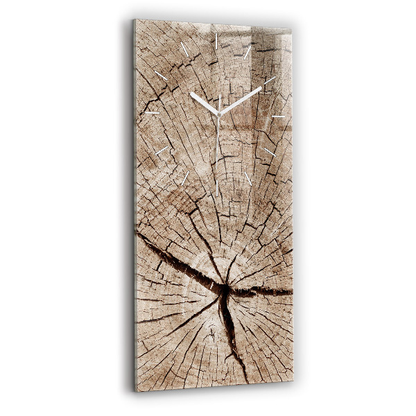 Horloge rectangulaire verticale Vieille souche de bois
