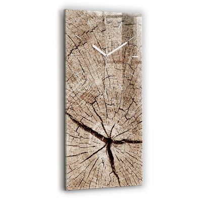 Horloge rectangulaire verticale Vieille souche de bois