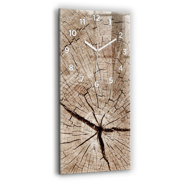 Horloge rectangulaire verticale Vieille souche de bois