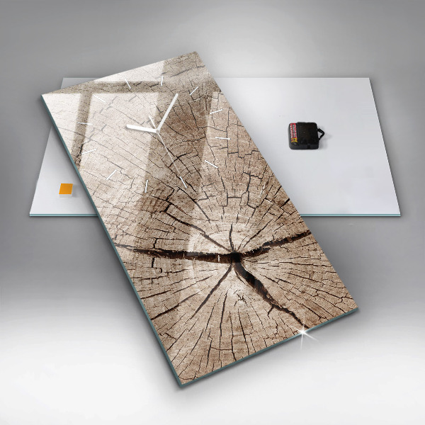 Horloge rectangulaire verticale Vieille souche de bois