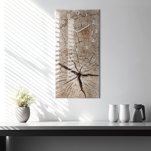 Horloge rectangulaire verticale Vieille souche de bois