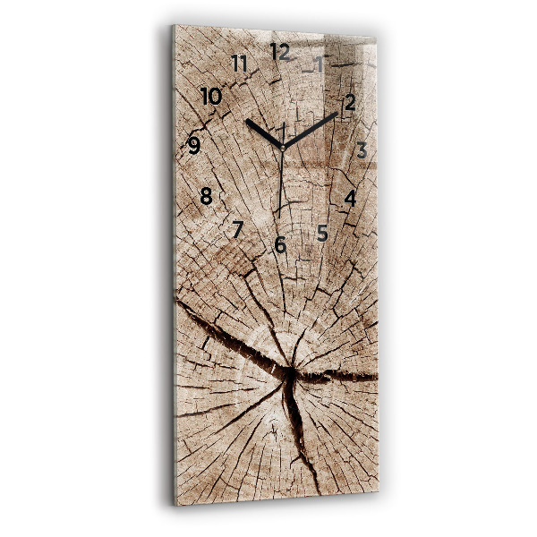 Horloge rectangulaire verticale Vieille souche de bois
