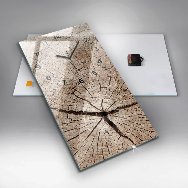Horloge rectangulaire verticale Vieille souche de bois