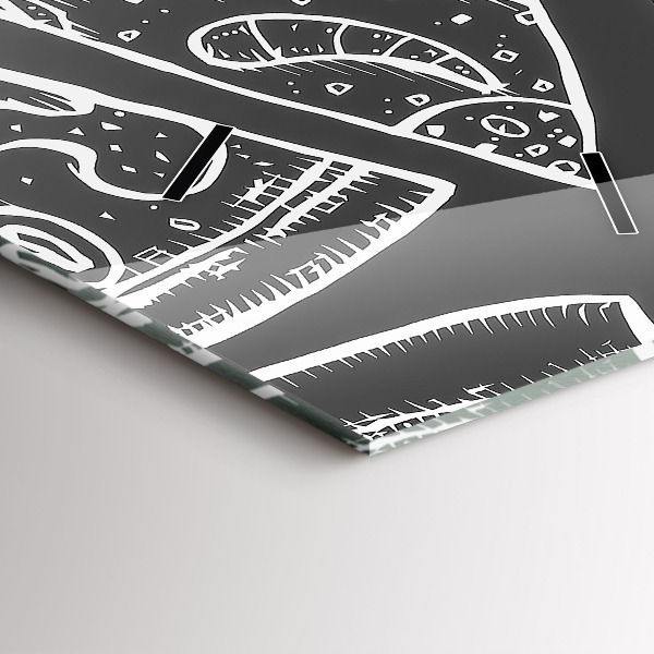 Horloge rectangulaire verticale Pizza peinte