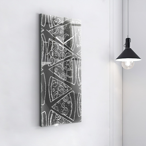 Horloge rectangulaire verticale Pizza peinte