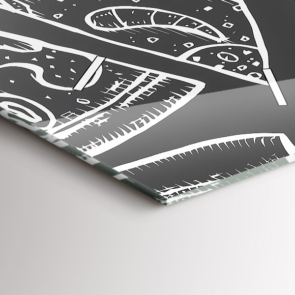 Horloge rectangulaire verticale Pizza peinte