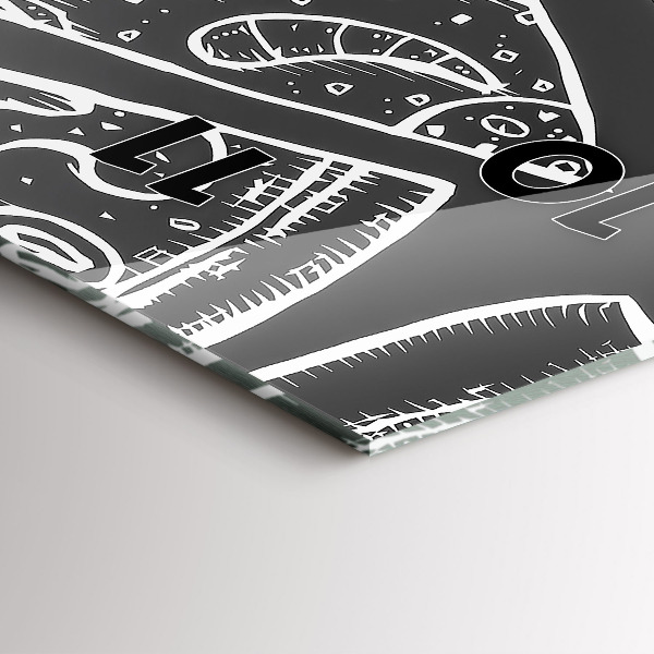 Horloge rectangulaire verticale Pizza peinte