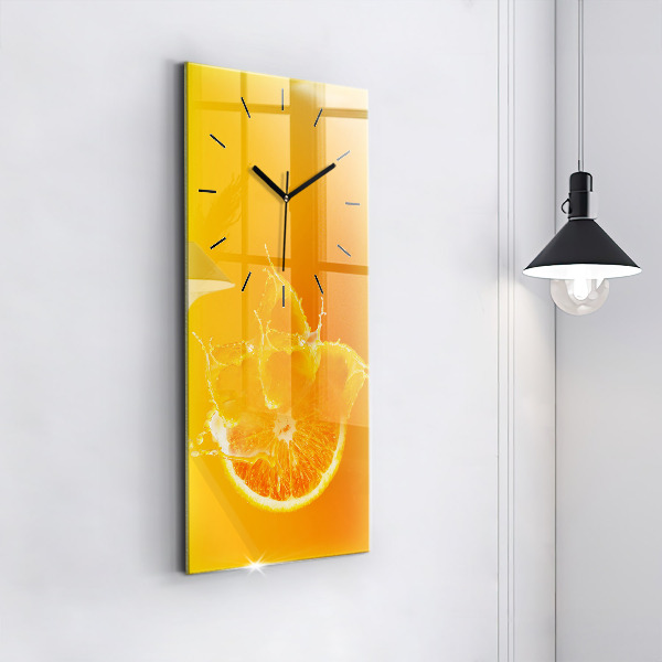 Horloge rectangulaire verticale Orange