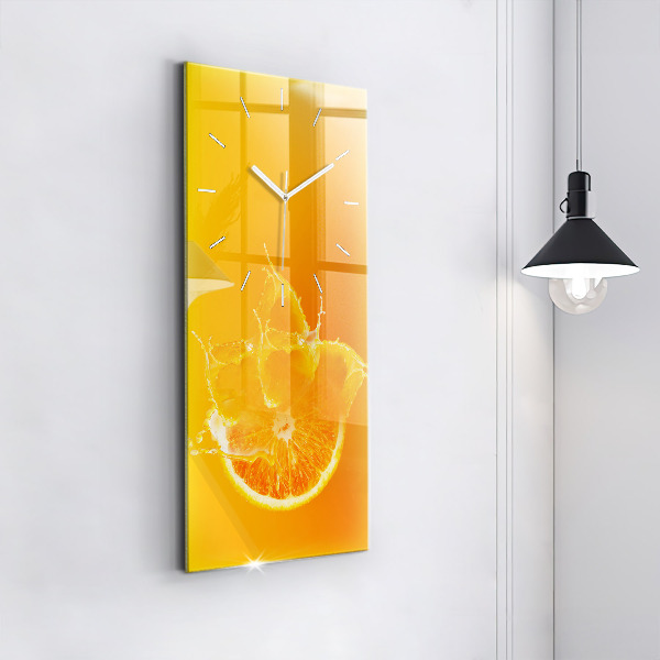 Horloge rectangulaire verticale Orange