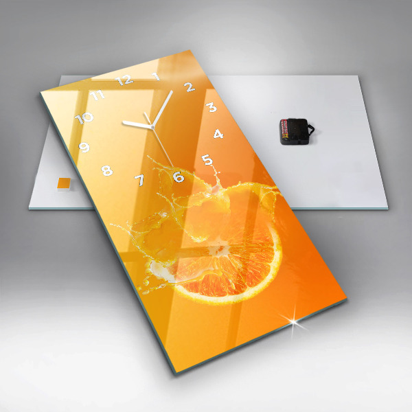 Horloge rectangulaire verticale Orange