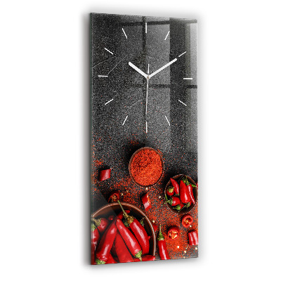 Horloge rectangulaire verticale Poivrons rouges