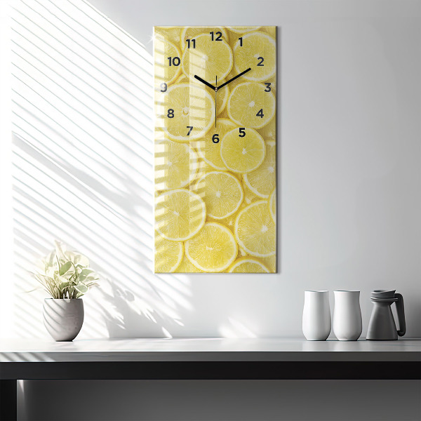 Horloge murale verticale tranches de citron