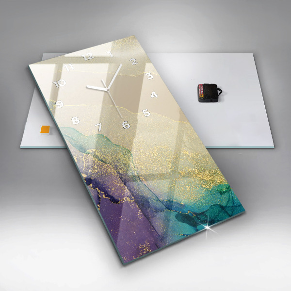 Horloge murale verticale Abstraction des couleurs