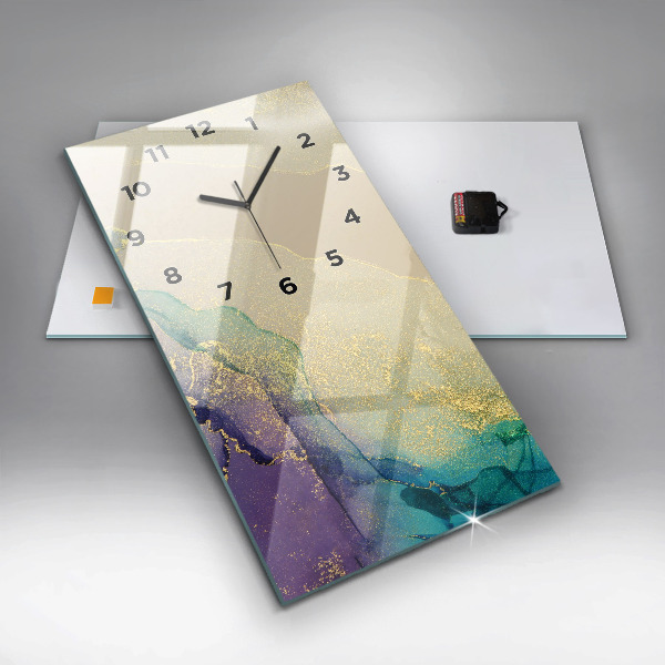 Horloge murale verticale Abstraction des couleurs