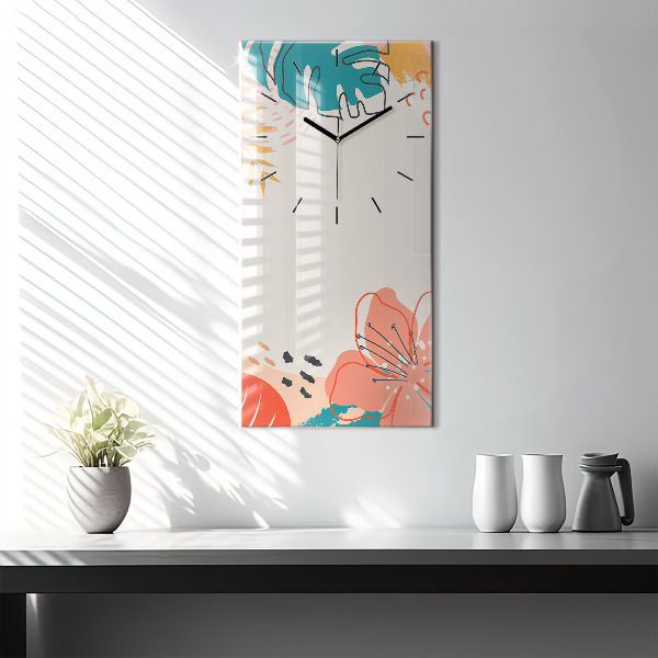 Horloge murale verticale plantes hawaïennes