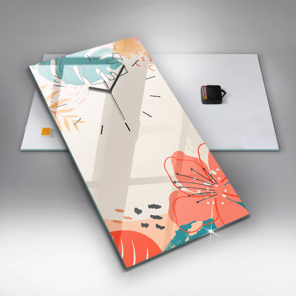 Horloge murale verticale plantes hawaïennes