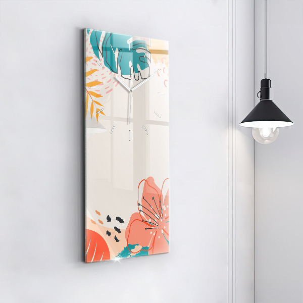 Horloge murale verticale plantes hawaïennes