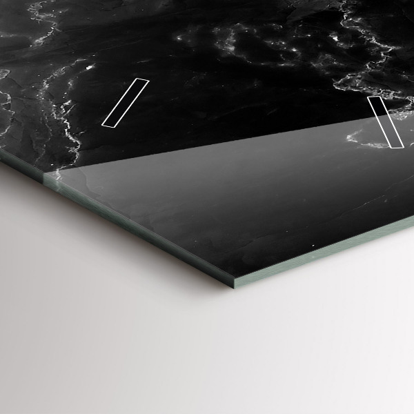 Horloge murale verticale marbre noir