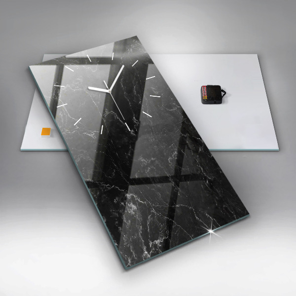 Horloge murale verticale marbre noir