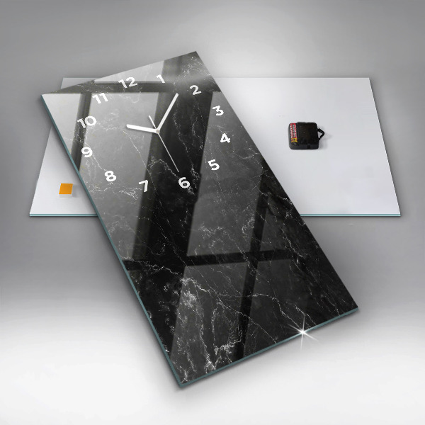 Horloge murale verticale marbre noir