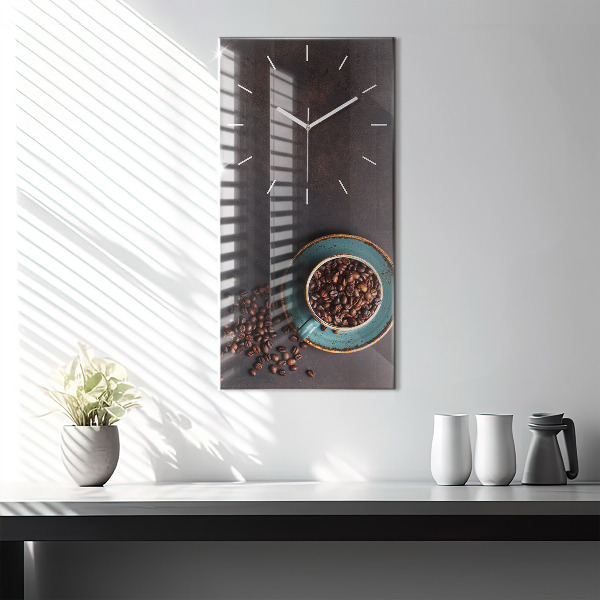 Horloge murale verticale Une tasse de café